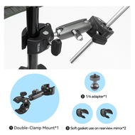 TELESIN อะลูมินัมอัลลอย Dual-Ball CLAMP Mount สำหรับรถจักรยานยนต์จักรยานจักรยาน EXTENSION Rod ไม้เซล
