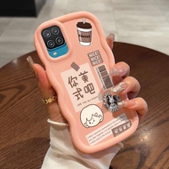 HP Phone Case For Samsung A12 4G A12 5G M12 F12 Americano Coffee Case Wave Edge Soft Silicone Softca