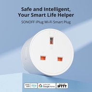 SONOFF iPlug S60 UK Wi-Fi Smart Socket Overload Protection Timer Smart Plug with Power Monitor Outlet Smart Scene Remote Control via eWeLink Alexa Google