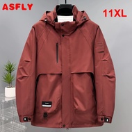 ASFLY Waterproof Windbreaker Jacket Men 11XL Plus Size Camp Jackets Fashion Cargo Jacket Male Big Si