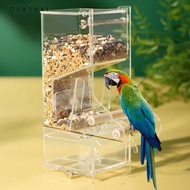 Dualoai No Mess Bird Feeder for Cage Seed Food Container Clean for Budgie Cockatoo
