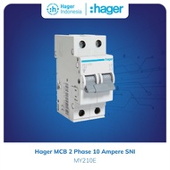 Hager MCB 10a 10 Ampere 2 Phase 4,5kA - MY210E