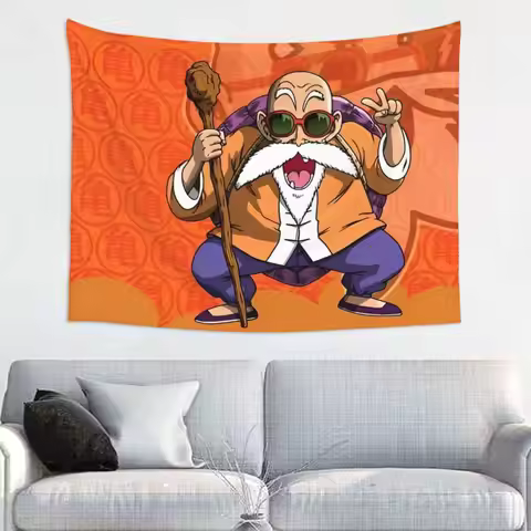 Dragon Ball Z Master Roshi DBZ Tapestry Wall Hanging Hippie Fabric Tapestry Fantasy Decoration Wall 
