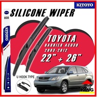 KITOYO Premium Nano Silicone Car Wiper Windshied For TOYOTA HARRIER ACU30 2003-2012 Wiper Kereta 22 