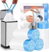 XUXRUS Bin Liners 35 L with Drawstring, Pack of 40 Bin Liners with Drawstring (60 x 70 cm, White Was