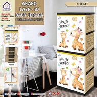 LEMARI PLASTIK AKAKO / LEMARI PAKAIAN ANAK KARAKTER 4 SUSUN
