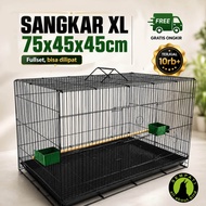 SEMPATI Sangkar Kandang Umbaran Kucing Size Jumbo XL 76x47x46cm Free 2 Cepuk Plus Tatakan Tangkringa