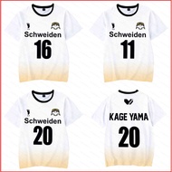 NS Haikyuu Schweiden Adlers Jersey MSBY T-shirt Cosplay Costume Karasuno Shoyo Kageyama Sportswear S