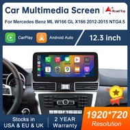 12.3 inch Head Unit Touch Screen for Mercedes-Benz ML GL W166 X166 2012-2015 NTG4.5 Wireless CarPlay