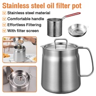 MOKETA 304 Cooking Oil Storage Container with Cooking Basket & Filter - 304 Stainless Steel Grease C