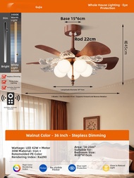 GUJIA | Walnut Wooden Ceiling Fan Light