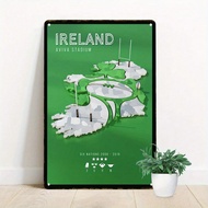 1pc Vintage Ireland Rugby Six Nations Sign, Artwork Poster For Restaurant, Bar, Pub, Cafe, Coffee Sh