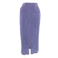 成色極佳 ★ 三宅一生PLEATS PLEASE PP81-JG447 牛仔印花半身裙，海軍藍，2碼，日本製造，正品，女款