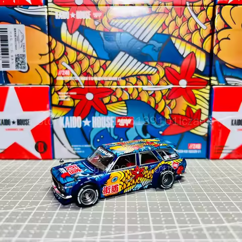 MINIGT Kaido House KHMG248 1:64 Alloy Diecast Datsun Kaido 510 Wagon Koi Wagon V1 Collectible Model 