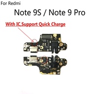 For Xiaomi Redmi Note 9s 9Pro USB Charging Port Dock Board Earphone jack Flex Cable Mic Connector Pa