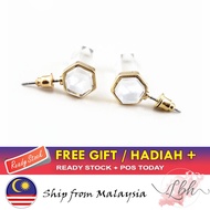[LBH] Gold Color & Transparent Artifical Crystal Cone Shape Earrings 耳环 Anting-anting - ER206