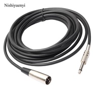 [Nishiyuenyi] 3Pin XLR to 1/4" 6.35mm XLR M/M Plug Microphone Adapter Cable Cord 6ft
