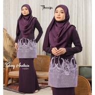 KURUNG SULAM ANATASIA IRONLESS BY THEAZA wuduk friendly plus size raya walnut raisin violet scarlet 