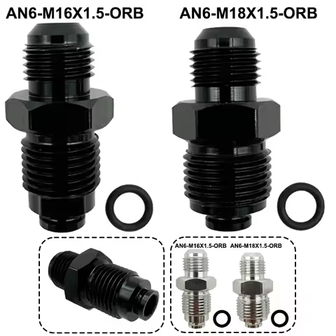 ​6AN Power Steering Fitting 16MM 1.5 and 18MM 1.5 Adapter Fitting With O-Ring For Hydro Boost Pump R