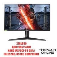 LG ULTRAGEAR 27" 27GL850 QHD NANO IPS 1MS / 144Hz / G-SYNC / AMD FREESYNC GAMING MONITOR