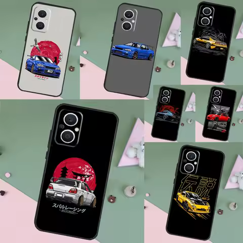 Sports Car JDM Drift Case For OPPO Reno 15 Pro 15F 10 11 12 13 13F 14 14F 8 7 Lite 8T OPPO Find X9 X