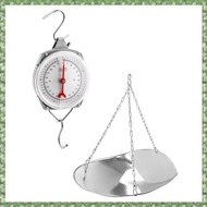 [homegarden1] 110 Lbs Large Display Hanging Scale with Scale Scoop Kitchen  Weight Scale Silver Indu