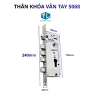 Fingerprint Lock Body 5068, 7CM High Quality 304 Stainless Steel, Specialized for Xingfa Aluminum Do