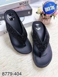 lin lin big shop รองเท้าแตะแฟชั่นเพื่อสุขภาพแบบคีบประดับเพชรพลอยส้นสูง 2.5 นิ้ว (6cm) รหัสyy8779-404