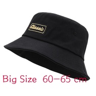 Bucket Hat Cotton Oversize Big Head Man Fishing Hat  Beach Foldable Plus Size  59-63cm