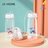 LIAOYING Hands-Free Baby Bottle, Normal-Neck 8oz/240ml Feeding Bottle Set, Self-Feeding with Straw B