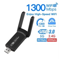USB3.0 WiFi Adapter 1300Mbps AC1300 WiFi 5 Ethernet Network Card Dual Band 5G 2.4G USB WiFi Dongle