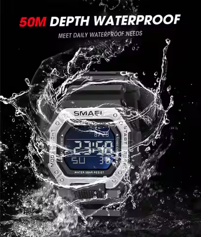 SMAEL 8059 Men's Digital Sport Watch - 50M Waterproof LED Backlight Alarm Chronograph Stopwatch Shoc