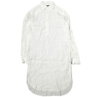 POLO RALPH LAUREN 套頭亞麻襯衫裙（商品編號：211807062001）XS 白色長袖洋裝（原價：¥35,200）[二手][POLO RALPH LAUREN]