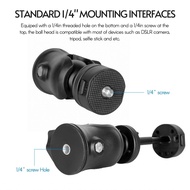 phoenixshop Panoramic Tripod Head Camera Mount Adapter Mini Ballhead 360°Rotatable 10kg/ 4.4lbs Load