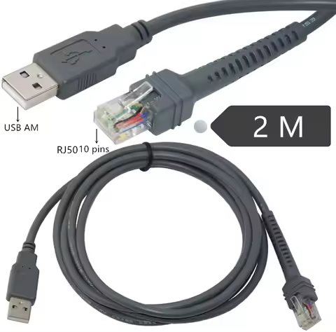 ERE USB A Male to RJ50 Cable rj50 male to usb male barcode Scanner Printer LS2208 LS1203 LS7708 LS40