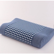 Adult latex pillow with multi-color plaid pattern and pillow case size 30x50cm