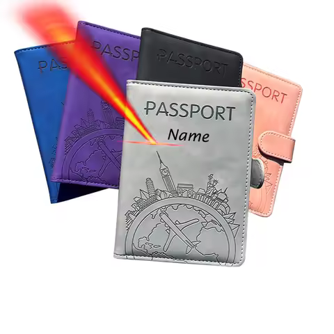 New Customize Name Passport Cover Travel Wallet Couple ID Bank Card PU Leather Passport Case Travel 