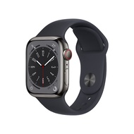 Apple Watch Series 8 智能手表GPS + 蜂窝款41毫米石墨色不锈钢表壳午夜色运动型表带 MNJK3CH/A