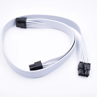 White PSU 8 Pin Male to Dual PCIe 8 (6+2) Pin Male PCIE Cable for Corsair Type 4 Modular CX650F RGB/
