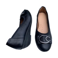 Ballet Flats Womens Elegant PU Leather Round Toe Flats with Rhinestone Decoration - ANH DUY