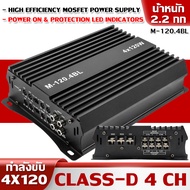 HO เครื่องเสียงรถยนต์ STEREO AMPLIFIER พาวเวอร์แอมป์ CLASS D 4CH แอมป์ขยาย 4x120Watts CLASS D LINKAB
