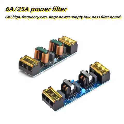 6A/25A power filter EMI high-frequency two-stage power low-pass filter board for precision instrumen