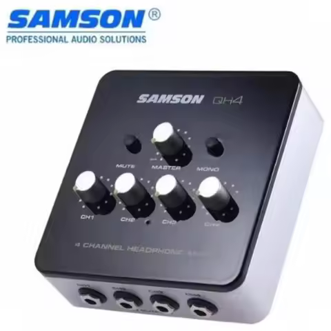 Samson Ultra-compact 4-Channel Mini Audio Stereo DJ Monitoring Headphone Amplifier Amp for studio QH