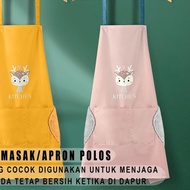 ← Waterproof Plastic Kitchen Cooking Apron CM007 Motif - ORANGE