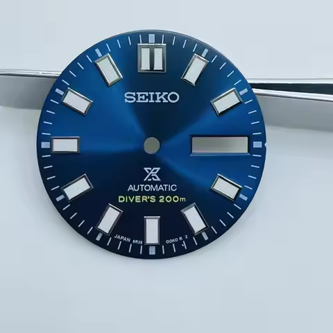 28.5mm NH36 Dial S logo Double calendar Sunray 62MAS Prospex Green Mod Fit NH36 Retrofit Replacement