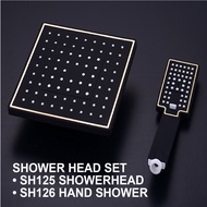 Bathroom Faucet Black Gold Square Rainfall Shower Head SH125 / SH126 Hand Shower Head with Hose Hold