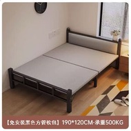 全城熱賣 - 折疊床辦公室午休硬板鐵床（經濟適用-軟包-加強鋼架 黑色120CM）
