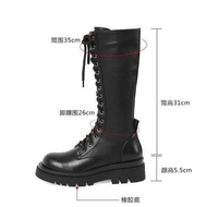 ANNThick Bottom Height Increasing2020Dr. Martens Boots Women's British Style Lace-up Mid-Calf Riding Boots Handsome Slim