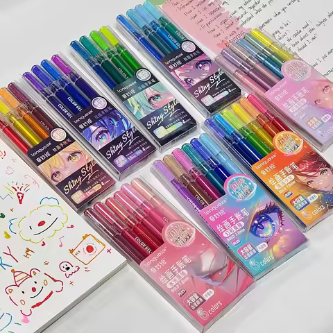 LANGUO Glitter Gel Pen 88Colors 1.0mm Sparkly Shiny Highlighter Writing Pen for DIY Diray Journaling