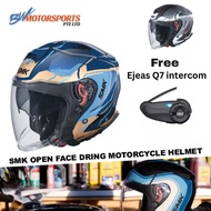 [FREE Ejeas Q7 Q8 X10 intercom] + SMK N3 Open Face Helmet SMK GTJ Dring S01 With Clear Visor Escape 
